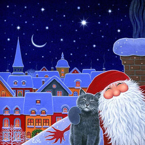 Scandinavian Christmas card by Eva Melhuish - Tomten's Selfie
