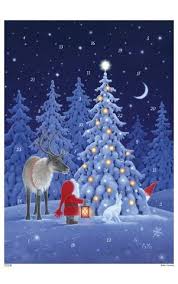 Scandinavian Christmas card by Eva Melhuish - Forest Lights