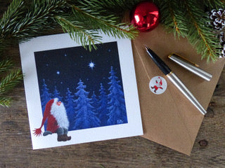 Scandinavian Christmas card by Eva Melhuish - Brightest Star
