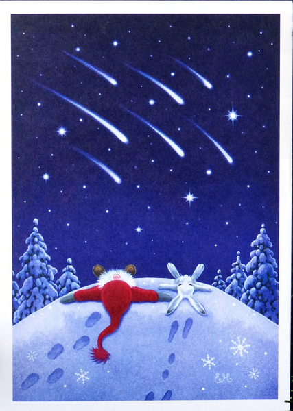 Scandinavian Christmas card by Eva Melhuish - Stargazing