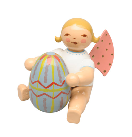 Angel with Pink Wings and Blue Easter Egg / New 2024