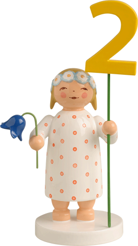 Birthday / Anniversary Marguerite Angel with One Set of Numbers - Red (Peach)