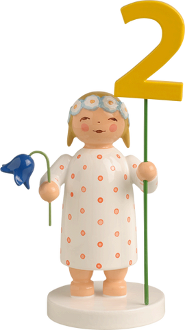 Birthday / Anniversary Marguerite Angel with One Set of Numbers - Red (Peach)