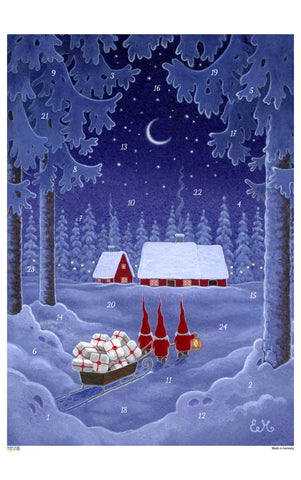Tomte with Sleigh - Advent Calendar / Eva Melhuish