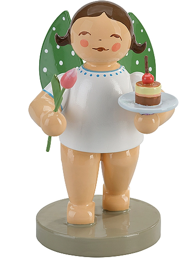 Angel with Cupcake and Tulip