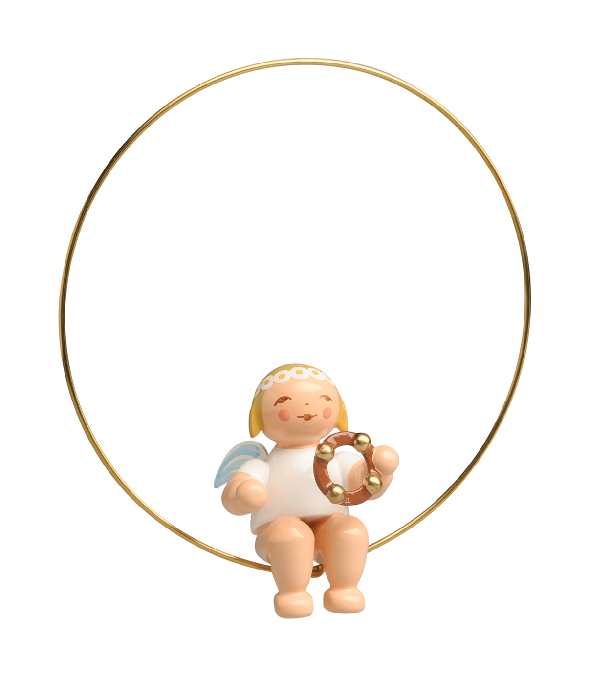 Angel with a Tambourine in a Ring Ornament