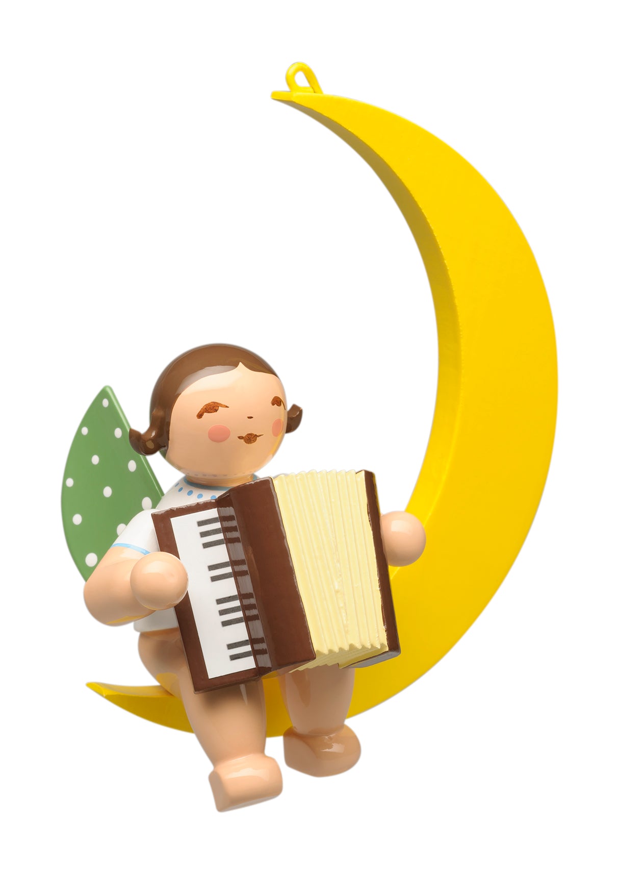 Angel with Accordion on the Moon Ornament - 3-1/4" tall