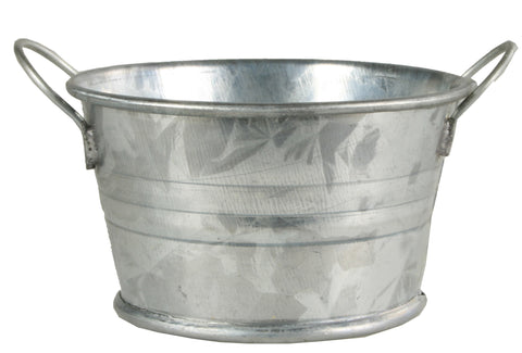 Weathered Metal Wash Tub - Round - 1" tall