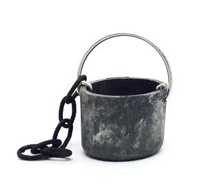 "Pewter" Pail with chain - 5/8" tall
