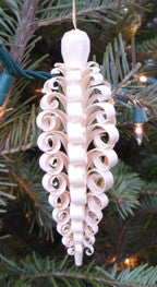 Hand-Shaved and Carved Spanbaum (Tree) Christmas Ornament, 4"