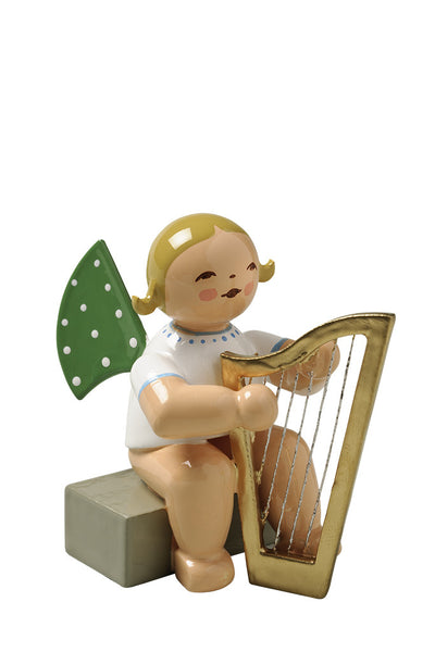 Angel Orchestra Musician Seated with Harp
