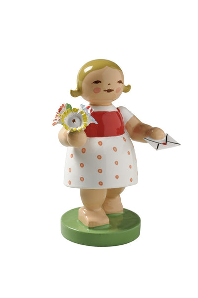 Goodwill Girl with Letter and Flowers