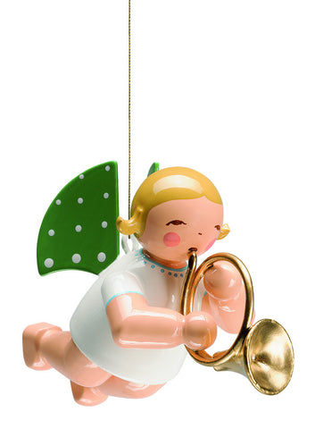 Flying / Suspended Grünhainichen Angel with French Horn - 2"