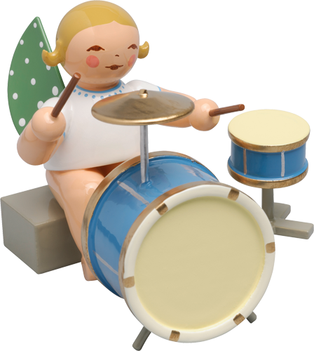 Angel Orchestra Seated Musician with two-piece Percussion Drums