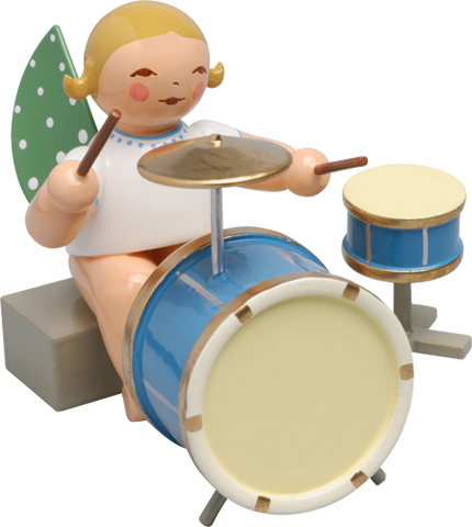 Angel Orchestra Seated Musician with two-piece Percussion Drums