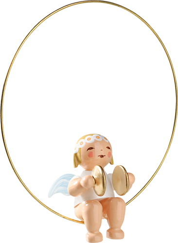 Angel with Cymbals in a Ring Ornament