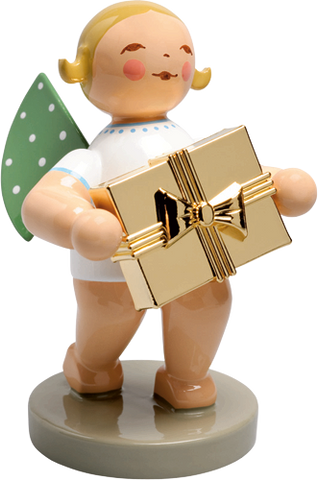 Grünhainichen Well-Wisher, Angel with Gift / a Gold Edition Angel / No. 7