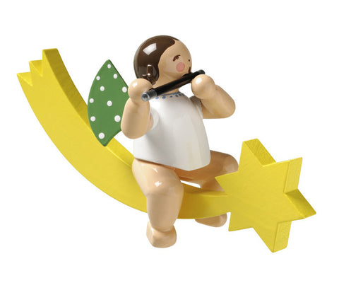 Angel with a Flute Riding a Comet