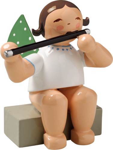 Angel Orchestra Musician Seated with Flute