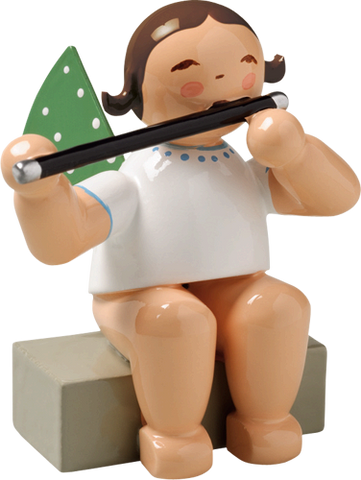 Angel Orchestra Musician Seated with Flute