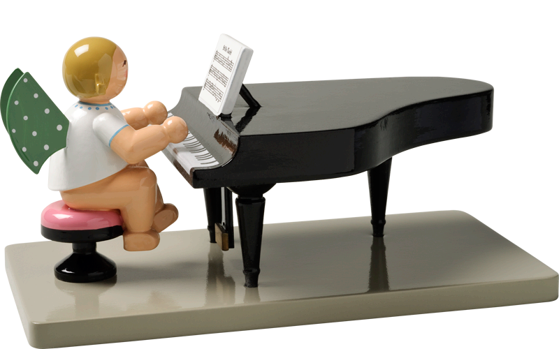 Angel Orchestra Musician with Grand Piano, Closed