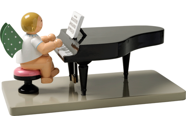 Angel Orchestra Musician with Grand Piano, Closed