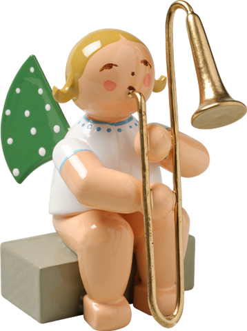 Angel Orchestra Musician Seated with Trombone