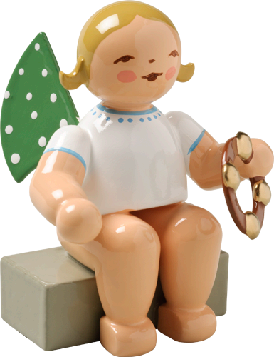 Angel Orchestra Musician Seated with Tambourine / Retired 2019