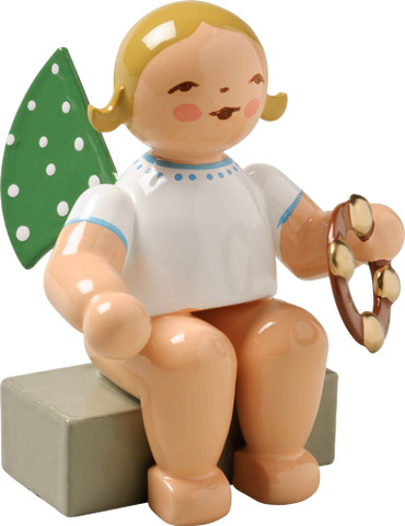 Angel Orchestra Musician Seated with Tambourine / Retired 2019