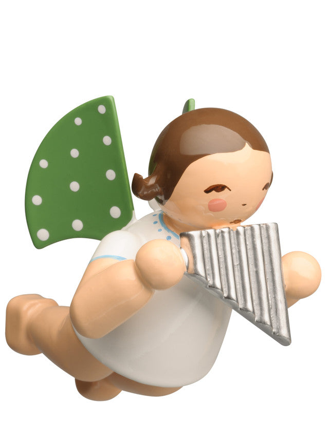 Wendt and Kühn Small Flying / Suspended Marguerite Angel with Pan Flute / PREORDER NOW FOR LATE AUGUST DELIVERY