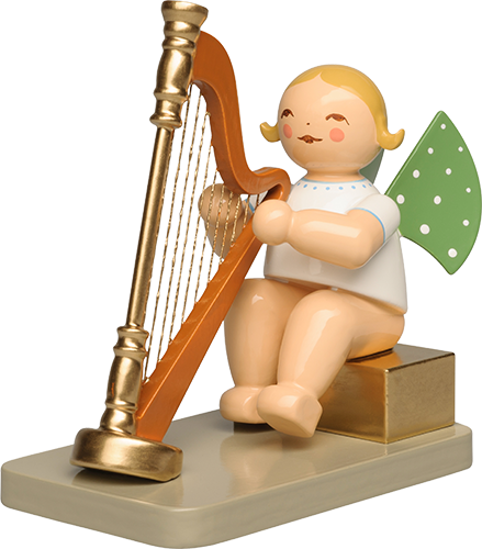 Angel with Concert Harp / Seated / Anniversary Angel  / NEW 2026 / PREORDER NOW FOR EARLY MARCH DELIVERY