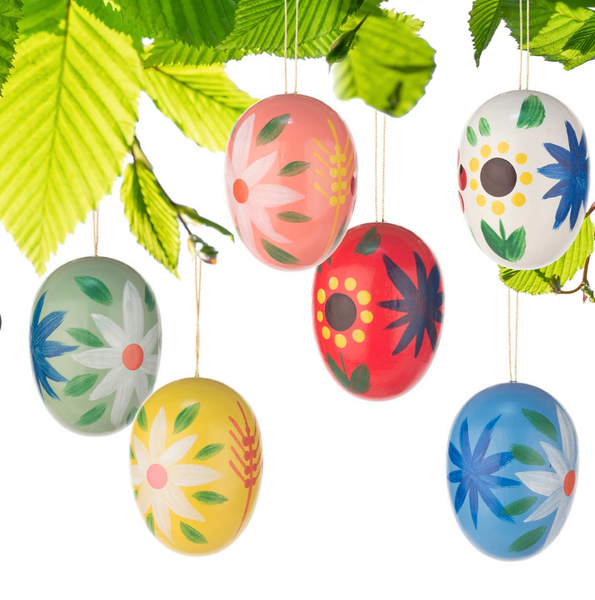 Easter Eggs for your Easter Tree / Set of 6 / Daisy Motif