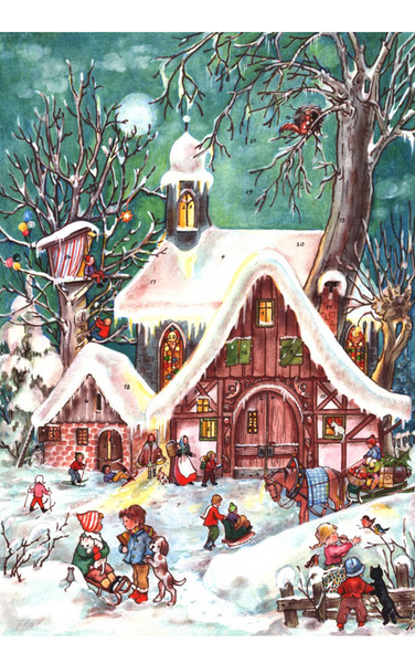 Small Alpine Village Advent Calendar