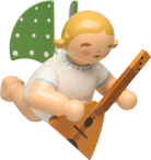 Flying / Suspended Angel with Balalaika  Ornament - 2" / New 2024