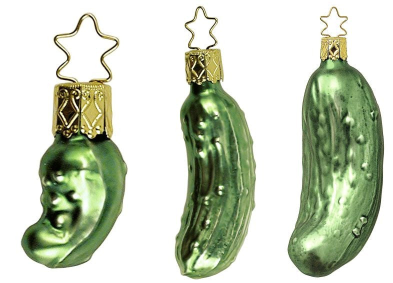 Legend of the Pickle / Three Ornaments - 1-1/4", 2-3/4", and 4-3/4" / In Presentation Box