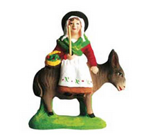 Woman on a Donkey - Femme sur l'âne - Size #1 / Cricket