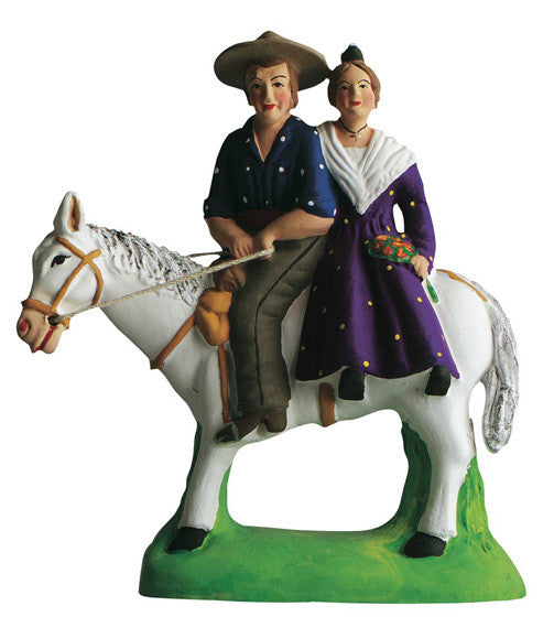 Cowherd with Woman from Arles on Horse - Gardian avec Arlesienne - Size #3 / Grande