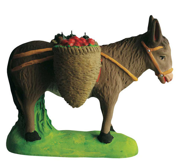 Donkey with  Baskets of Fruit - Ane chargé de fruits - Size #3 - Grande