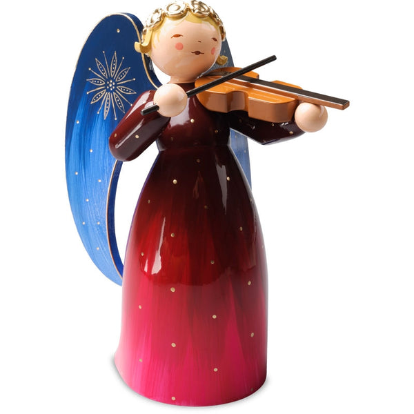 SALE - Large Richly Painted Angel with Violin / Red - New 2018