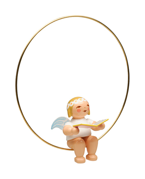 Angel with Songbook in a Ring Ornament