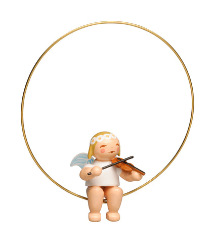 Angel with a Violin in a Ring Ornament