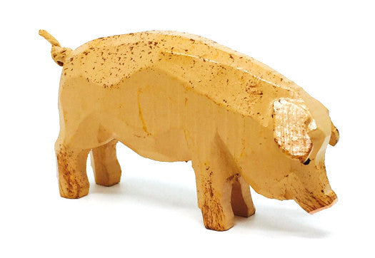 Pig, hand-carved - 1-5/8" / Size Large