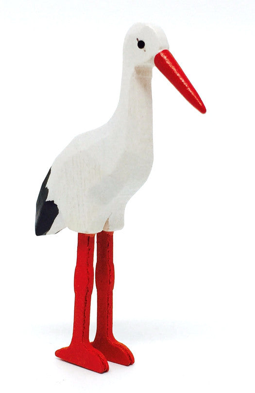 White Stork, hand-carved - 2-1/2" / Size Large