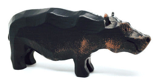 Hippopotamus, hand-carved - 2" / Size Large