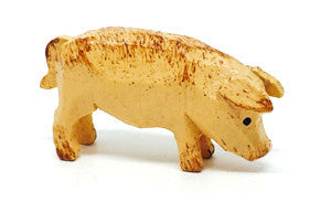 Pig, hand-carved - 5/8" / Size Small