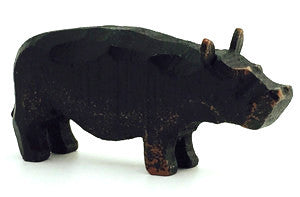 Hippopotamus, hand-carved - 1-1/4" / Size Small