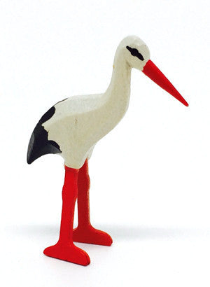 White Stork, hand-carved - 1-1/2" / Size Small