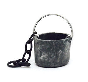 "Pewter" Pail with chain - 5/8" tall