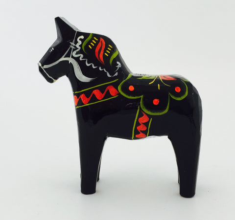 Black Dala Horse - 4"