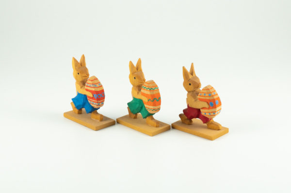 Three Rabbits Delivering Easter Eggs